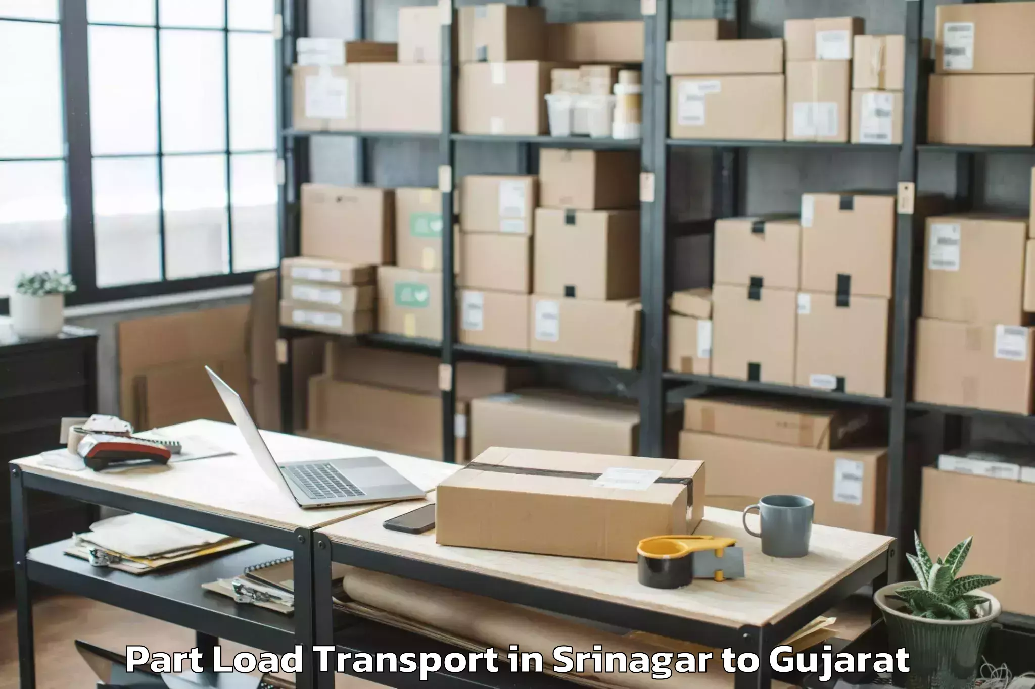 Easy Srinagar to Crystal Mall Rajkot Part Load Transport Booking